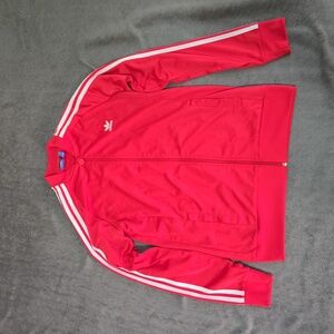 Classic Red Adidas Trefoil track jacket - Youth XL
